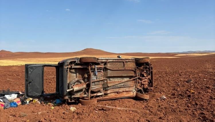 Yozgat'ta devrilen aracın sürücüsü yaralandı
