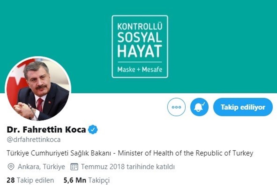 Sağlık Bakanı Koca, Twitter kapak fotoğrafını değiştirdi: Kötü örneğe son kez bakın - 1