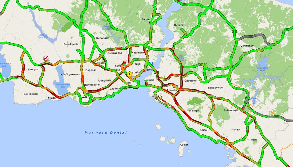 İstanbul'da trafik yoğunluğu yüzde 60'ı geçti - 1