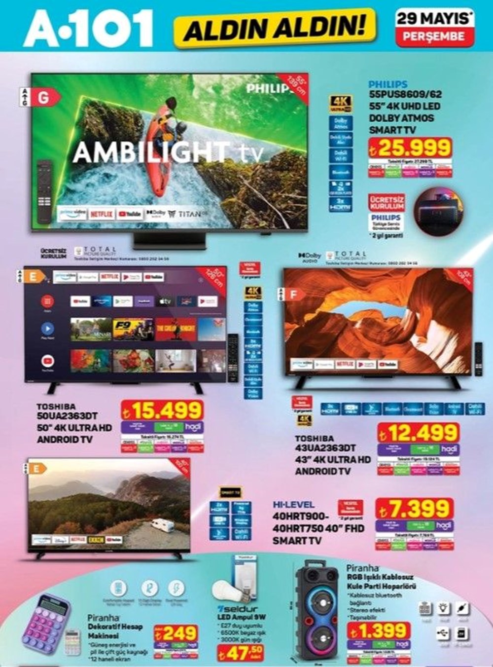 A101'e bayram geldi! A101 aktüel katalog 29 Mayıs: A101 marketlerde yeni haftada; Kule parti hoparlörü, bisiklet, termosifon, halı yıkama makinesi, kamp çadırı çeşitleri satışta - 5