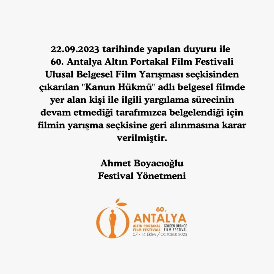 Altın Portakal'da sansür krizi: Film yarışmaya geri alındı, Bakanlık festivalden çekildi - 1