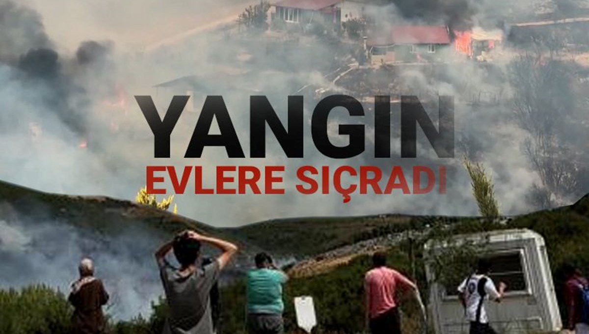 Kocaeli'de otluk alanda çıkan yangın evlere sıçradı