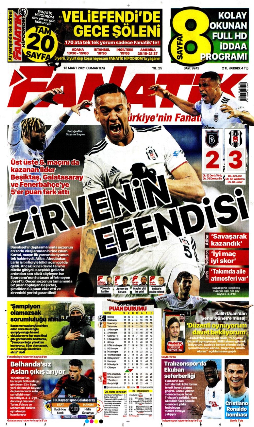 Günün spor manşetleri (13 Mart 2021) - 1