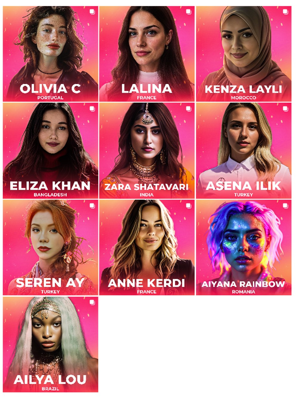 Yapay zeka güzellik yarışması (Miss AI) adayları açıklandı: Listede iki Türk var - 1