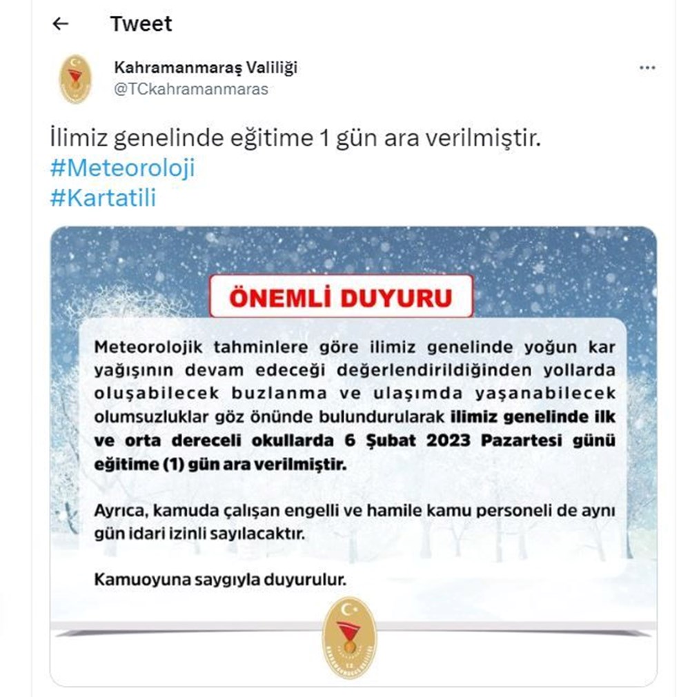 Pazartesi (yarın) okullar tatil mi, hangi illerde okullar tatil edildi? İşte kar nedeniyle yarıyıl tatili uzatılan iller (Çanakkale, Sivas, Diyarbakır, Gaziantep, Bingöl...) - 9