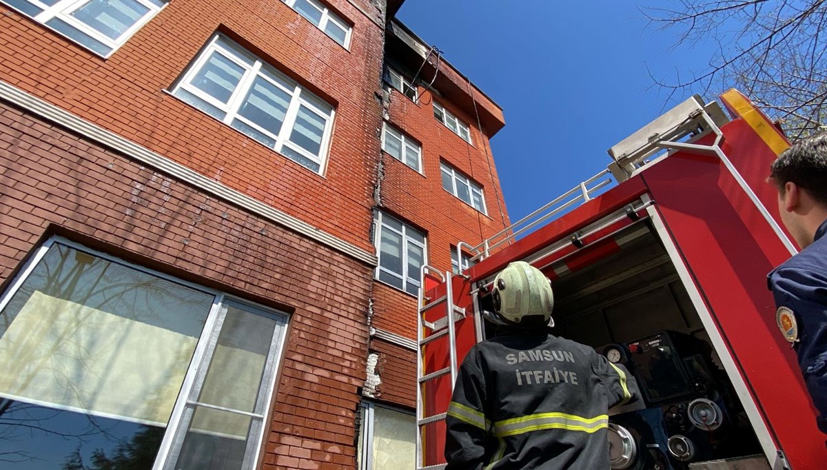 Samsun'da okulda korkutan yangın