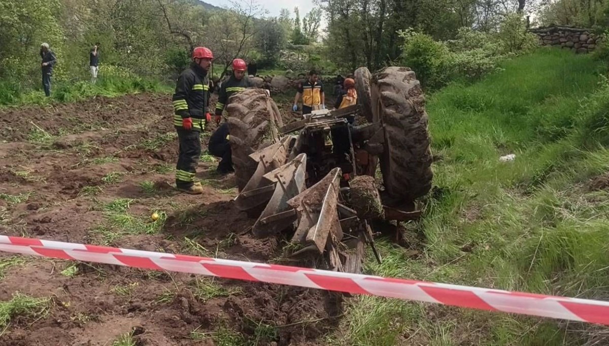 Traktörün altında kaldı