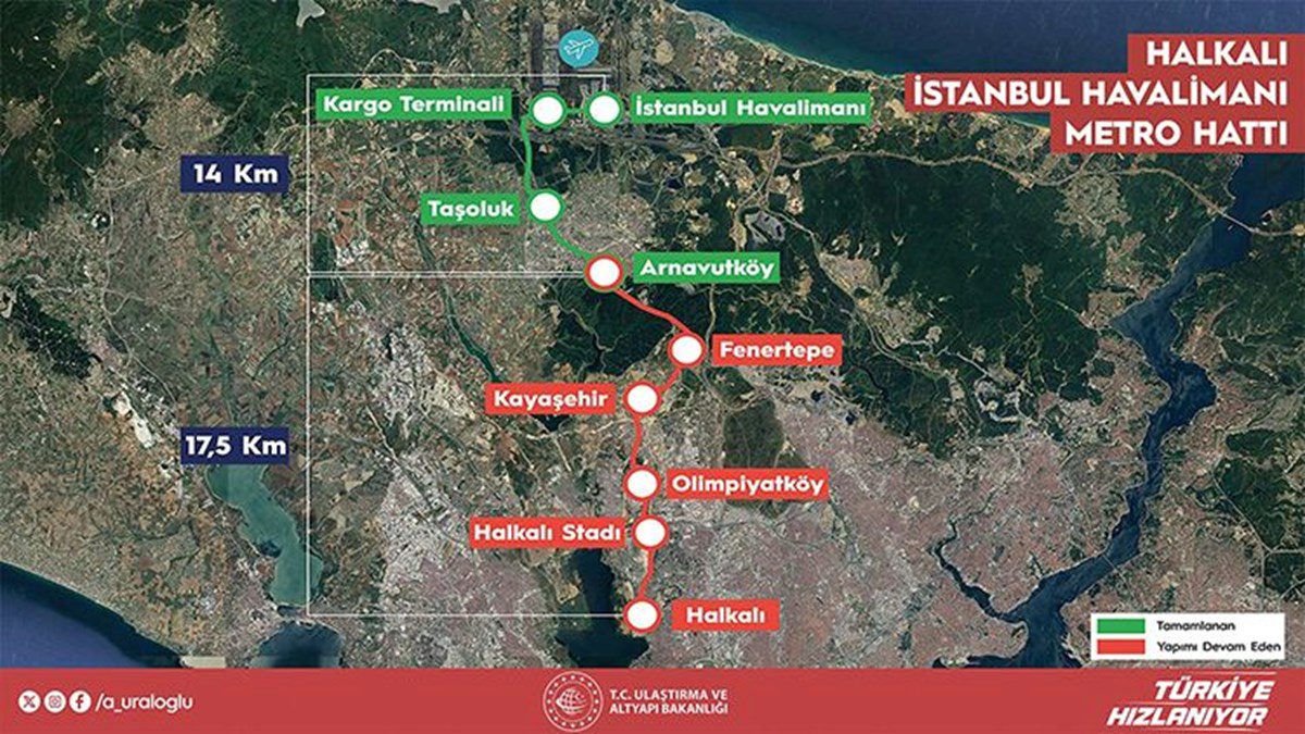 Arnavutköy-İstanbul Havalimanı metro hattı durakları neler, nerelerden geçiyor? İşte Arnavutköy-İstanbul Havalimanı metrosu durak isimleri ve haritası