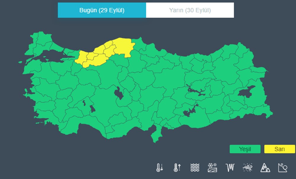 Meteoroloji'den 7 il için sarı kodlu uyarı (Marmara ve Batı Karadeniz'de kuvvetli yağış) - 2