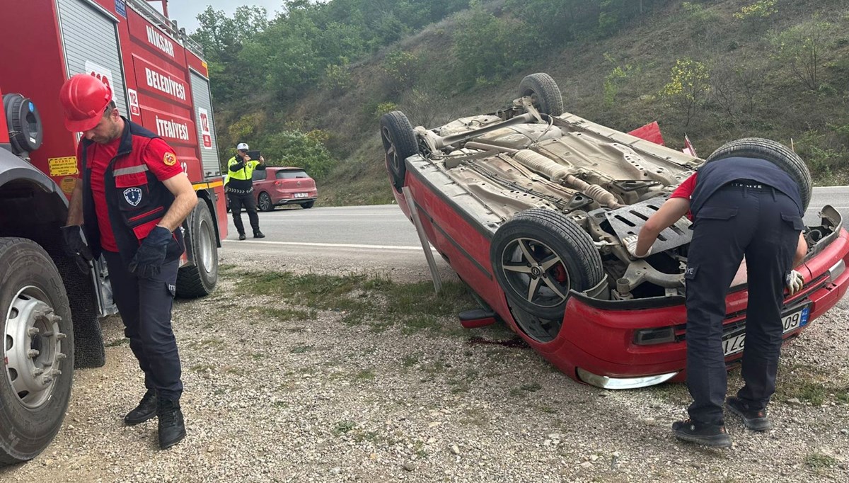 Tokat'ta otomobil devrildi: 5 kişi yaralandı