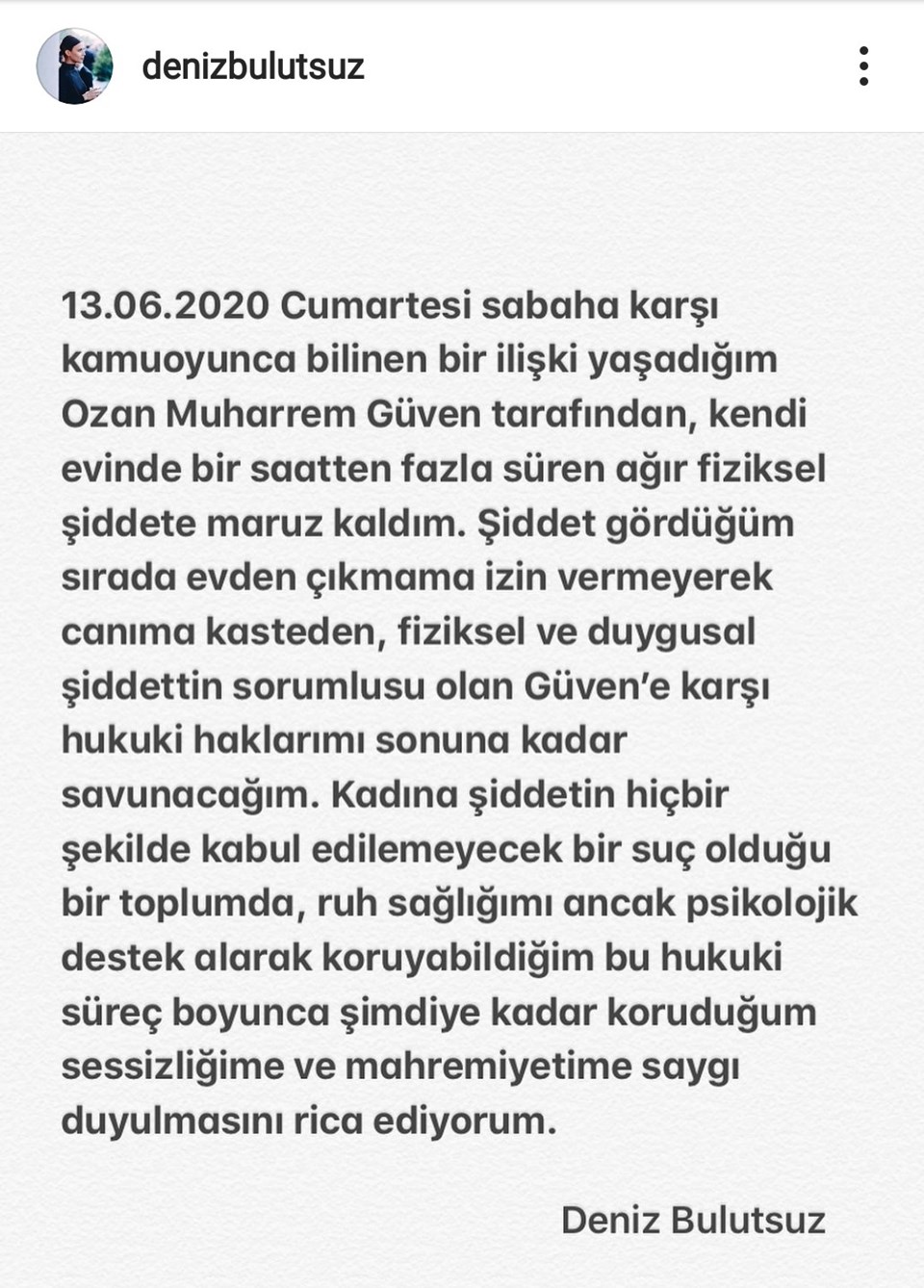 Ozan Güven'den sevgilisi Deniz Bulutsuz'a şiddet iddiası - 1