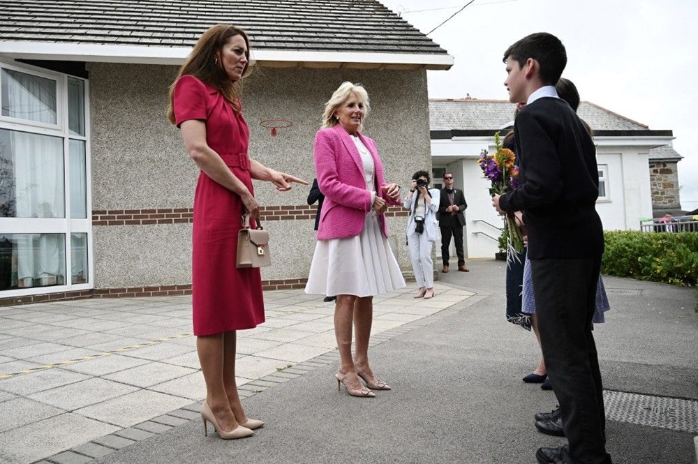 First Lady Jill Biden ve Cambridge Düşesi Kate Middleton ...