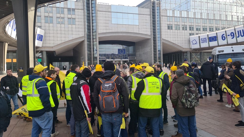 Avrupa Parlamentosu önünde çiftçilerden protesto - 2