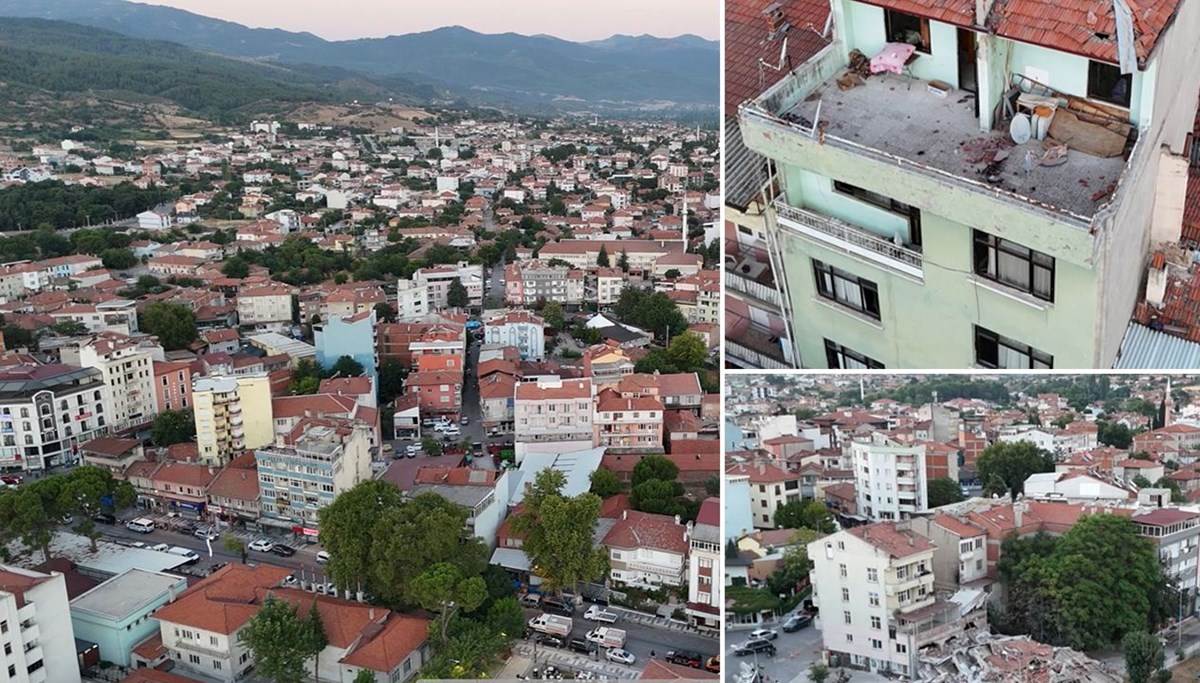 Balıkesir'deki depremin merkez üssünde bu sabah... Sındırgı havadan görüntülendi