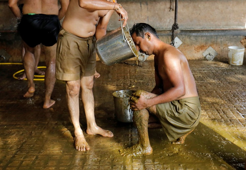 Hindistan’da halk corona virüse karşı vücutlarına inek dışkısı sürmeye başladı: Doktorlardan