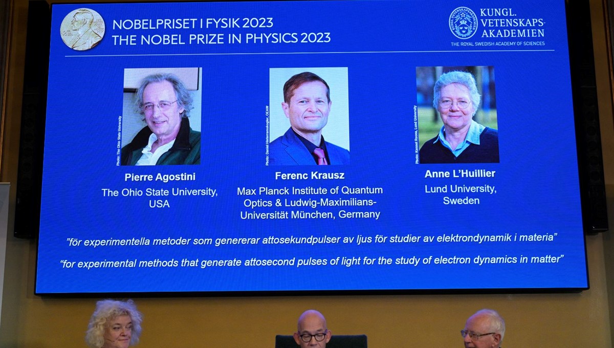 Nobel Fizik Ödülü, Pierre Agostini, Ferenc Krausz ve Anne L'Huillier'e verildi Nobel Fizik Ödülü, Pierre Agostini, Ferenc Krausz ve Anne L'Huillier'e verildi