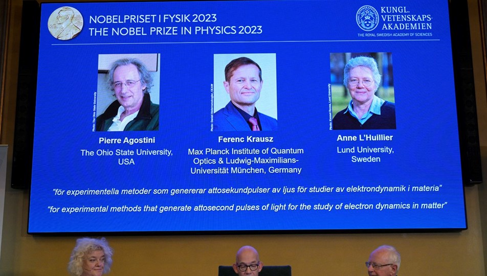 Nobel Fizik Ödülü, Pierre Agostini, Ferenc Krausz ve Anne L'Huillier'e  verildi - Son Dakika Dünya Haberleri | NTV Haber