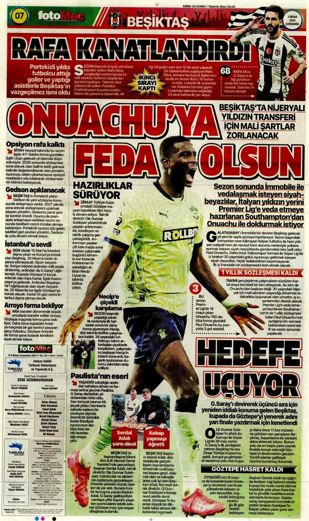 "Derbi bayramı" (2 Nisan 2025 spor manşetleri) - 6