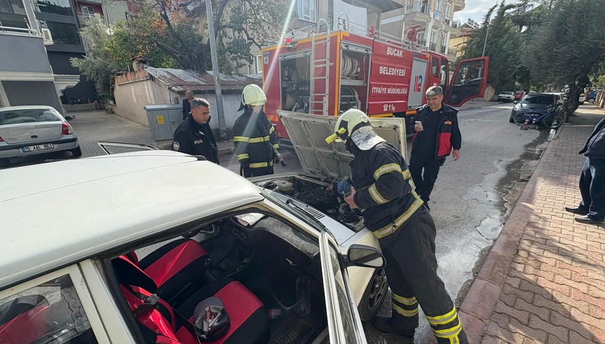 Burdur'da otomobilde yangın