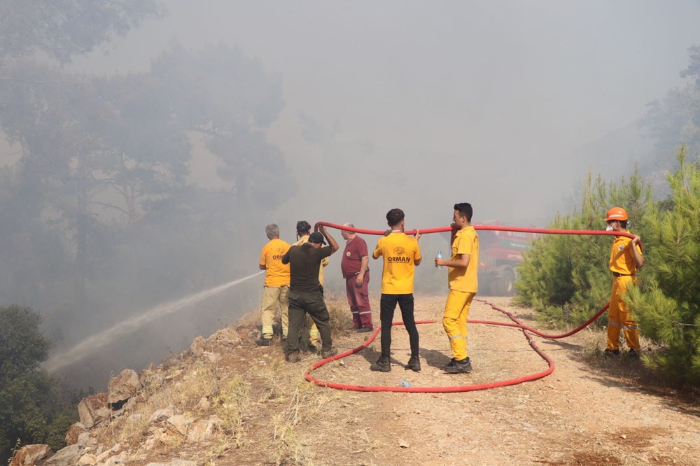 Bodrum'da orman yangını: Alevlere havadan ve karadan müdahale ediliyor - 8