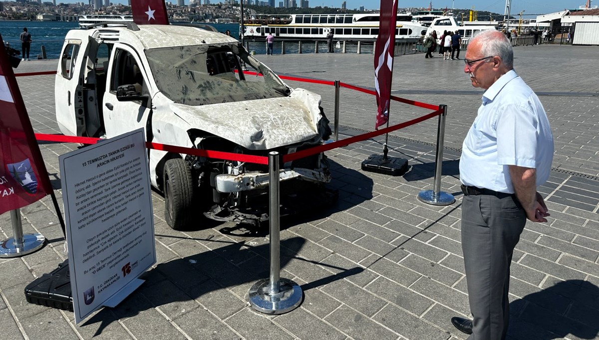 15 Temmuz’da tankın ezdiği otomobiller sergileniyor