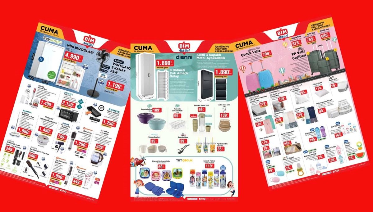BİM 26-29 Ağustos aktüel ürün kataloğu 2025:Vantilatör, mini buzdolabı, dolap, ayakkabılık geliyor