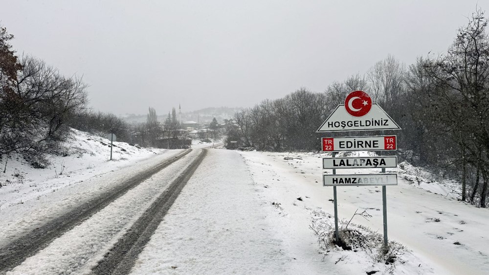Trakya'da kar yağışı: Ulaşım güçlükle sağlanıyor - 14