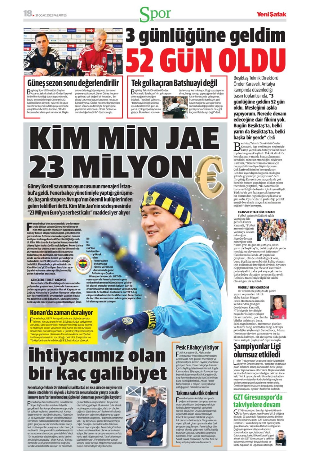 Günün spor manşetleri (31 Ocak 2022) - 19