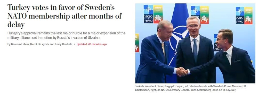 TBMM'nin İsveç'in NATO üyeliğine onayı dünya basınında - 5