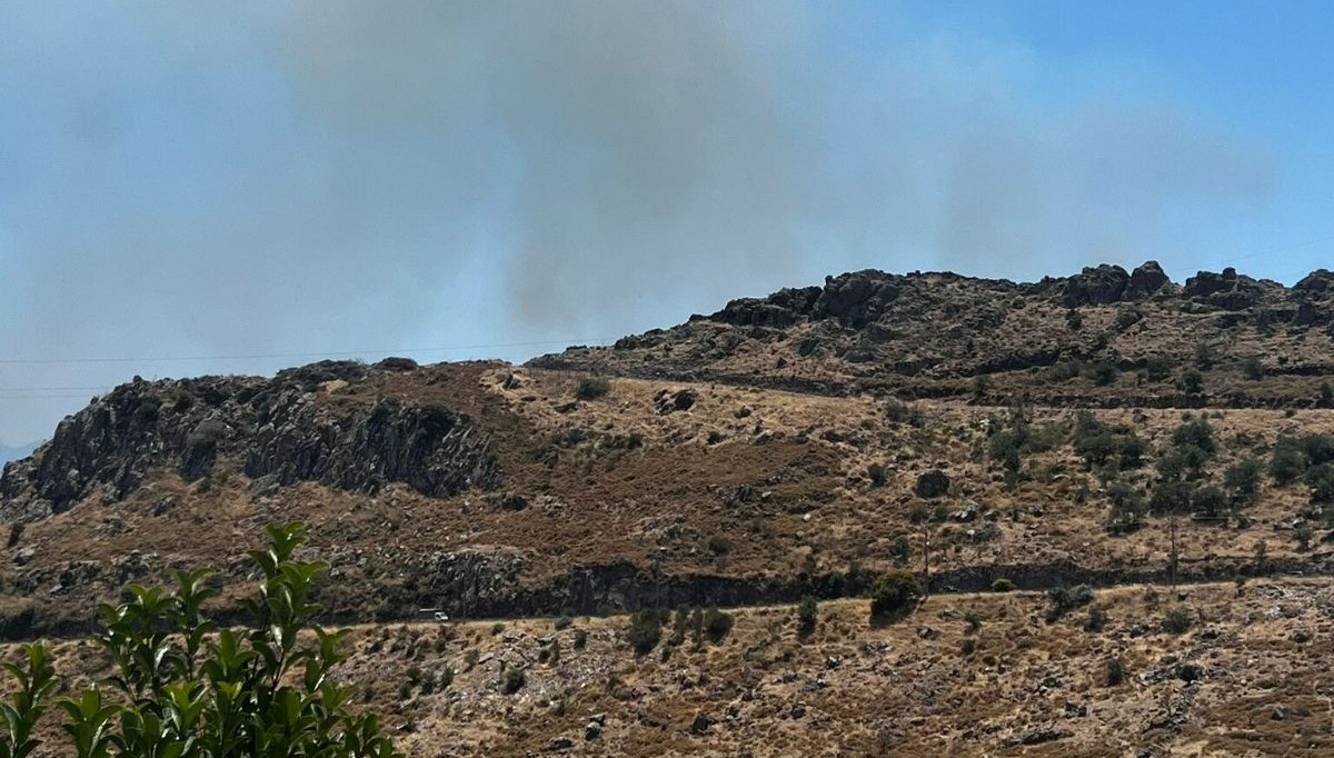 Bodrum'da ot yangını