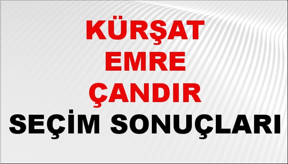 Kürşat Emre Çandır Seçim Sonuçları 2024 Canlı: 31 Mart 2024 Türkiye Kürşat Emre Çandır Yerel Seçim Sonucu ve İlçe İlçe YSK Oy Sonuçları Son Dakika