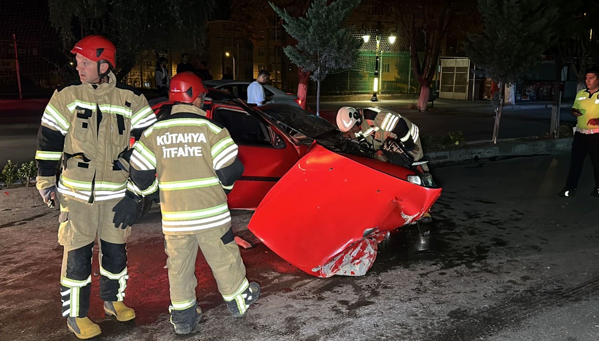 Ağaca çarparak takla atan otomobilin sürücüsü yaralandı