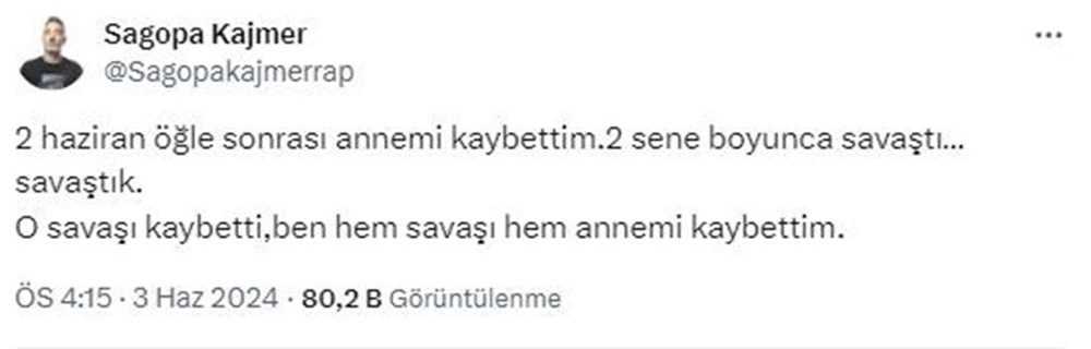 Ceza'dan Sagopa Kajmer'e başsağlığı mesajı - 2
