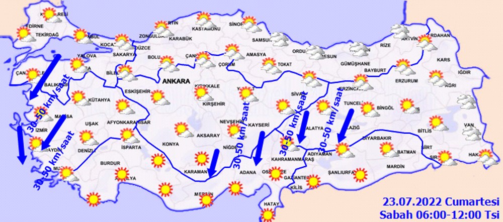 Hafta sonu hava nasıl olacak? | Sıcak çarpmasına dikkat (23-24 Temmuz hava durumu) - 3