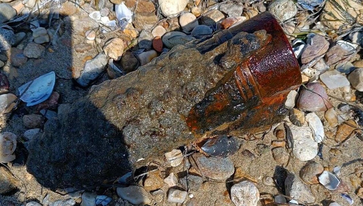 Çanakkale'de top mermisi bulundu