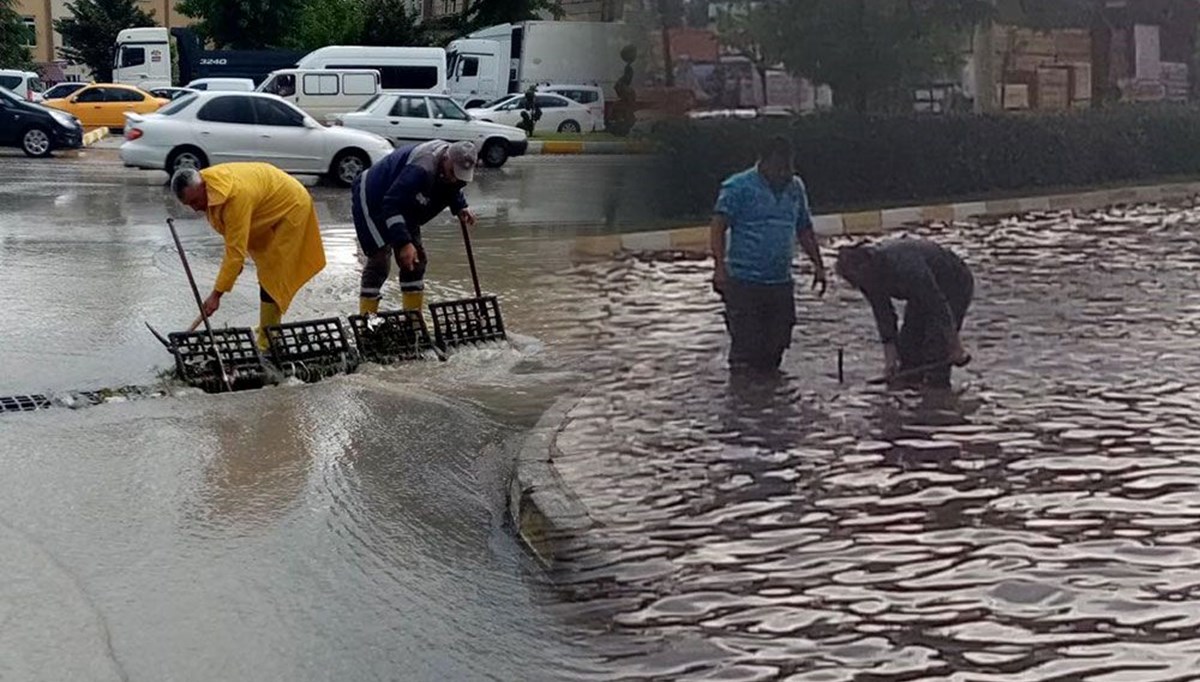 Çorum'u dolu vurdu: Ev ve iş yerlerini su bastı