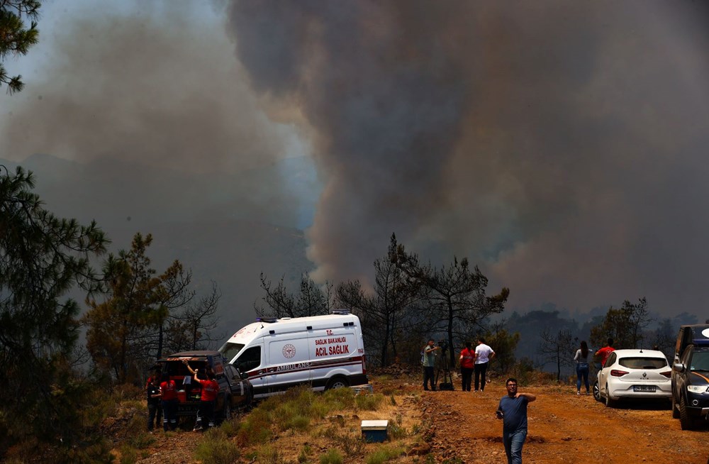 Marmaris'te orman yangını: Rüzgarın etkisiyle yeniden şiddetlendi - 9