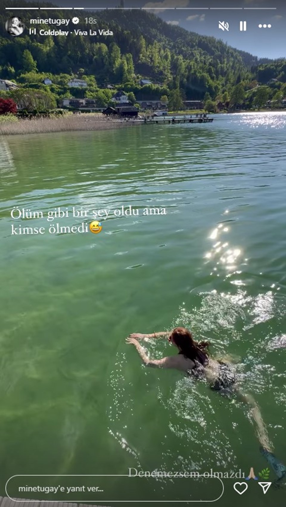 Mine Tugay eksi 15 derecede göle girdi - 1
