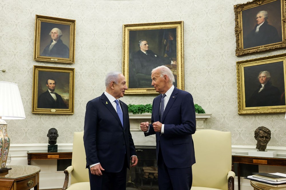 Protestoların gölgesinde görüşme: Biden ve Netanyahu, Beyaz Saray’da bir araya geldi - 6