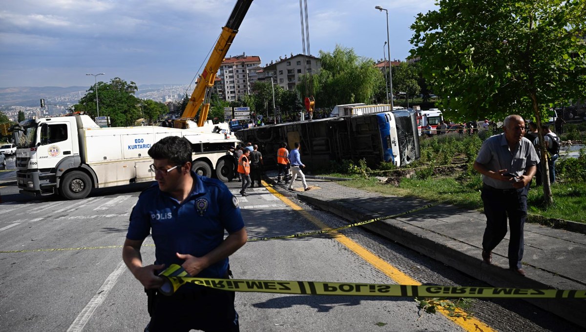 Ankara’da EGO otobüsü devrildi: 5 kişi yaralandı