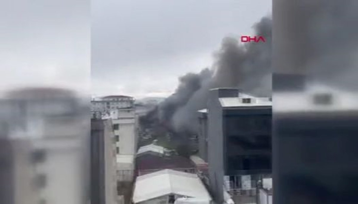 Ataşehir'de iş yeri yangını Ataşehir'de iş yeri yangını
