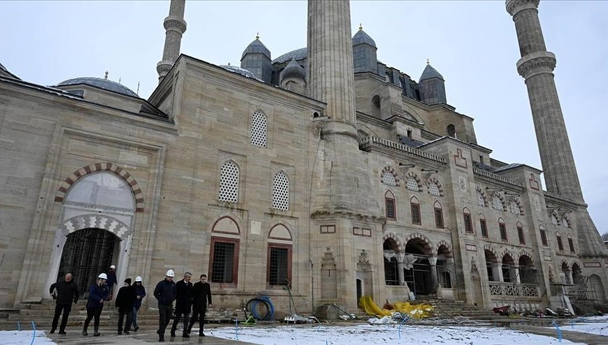 Selimiye Camisi'nde restorasyon çalışmaları sürüyor
