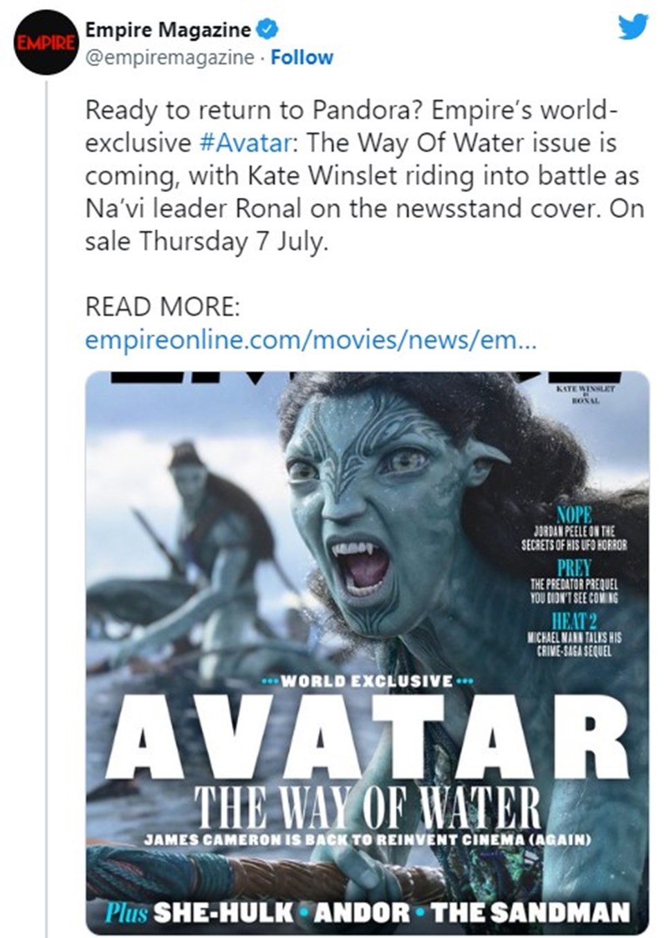 Kate Winslet'ın Avatar: Suyun Yolu'ndaki ilk görseli paylaşıldı - 1