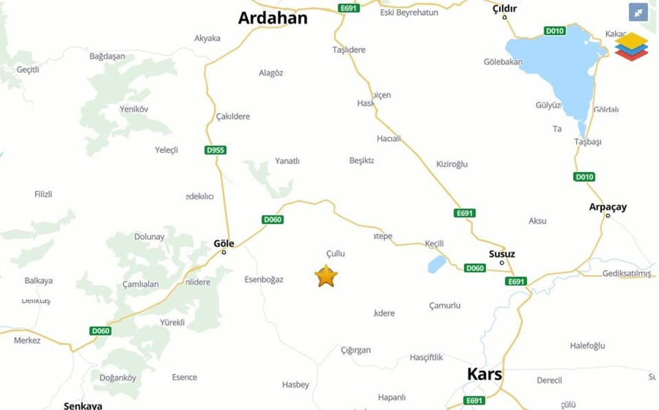 Ardahan'da 5 büyüklüğünde deprem - 1