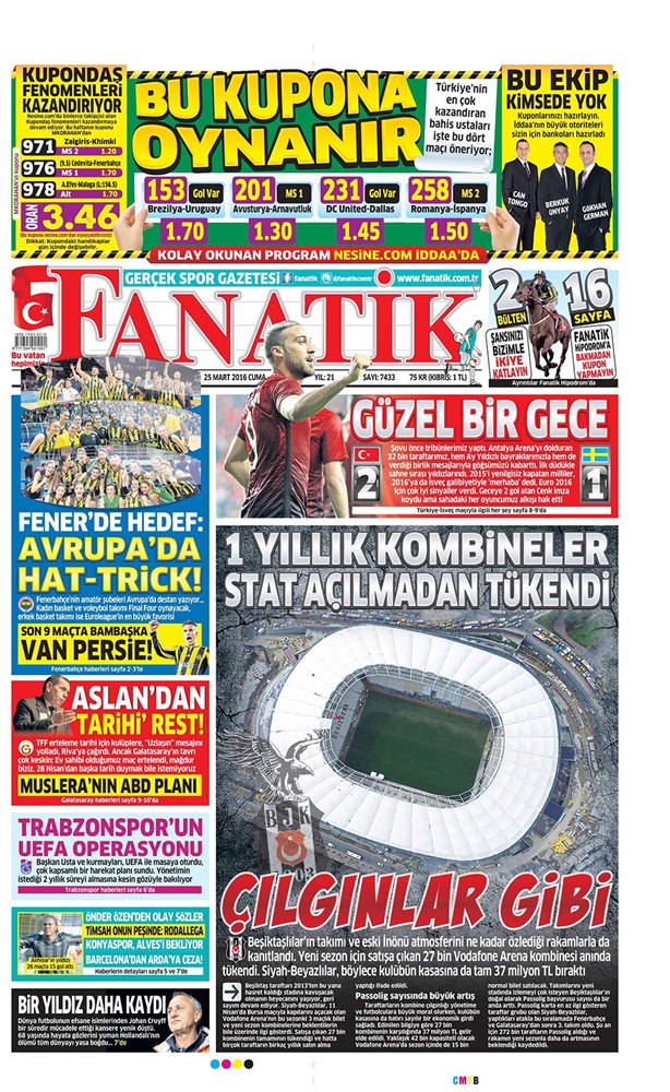 gunun gazete mansetleri 25 mart 2016