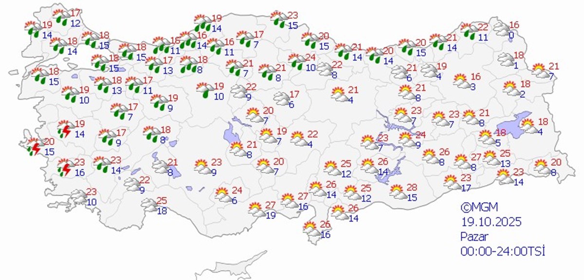 Bugün Ege, Marmara ve Karadeniz
