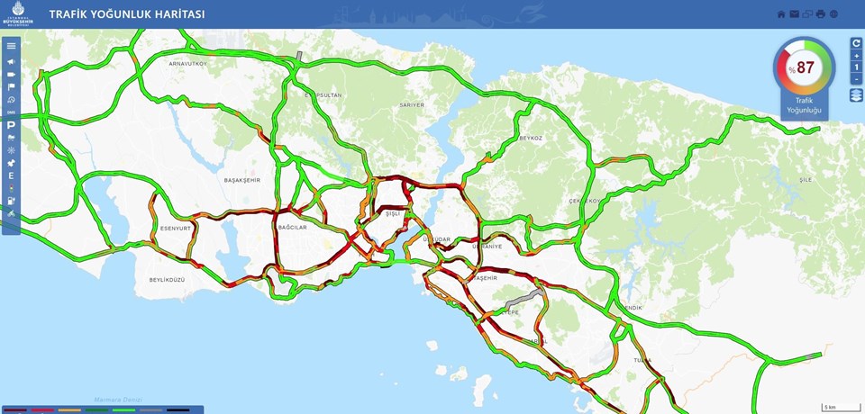 İstanbul'da trafik yoğunluğu yüzde 90'a yaklaştı - 1