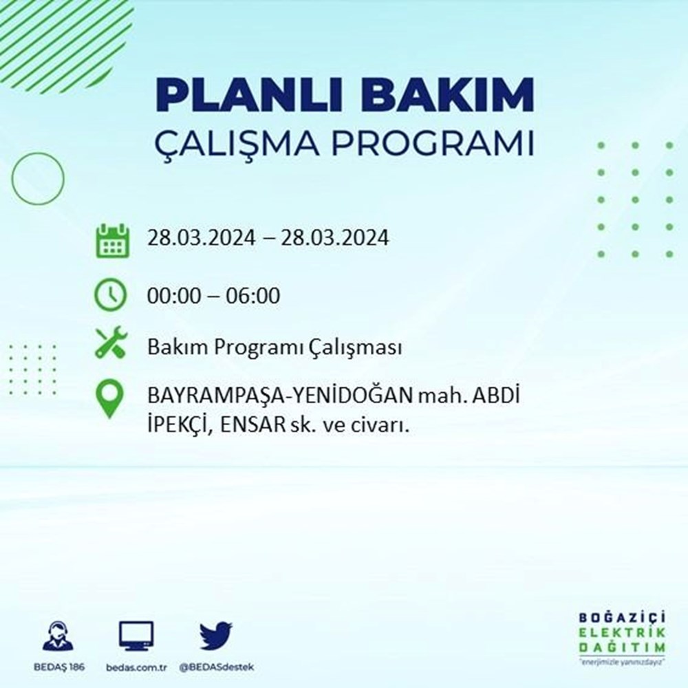 İstanbul'un 19 ilçesinde elektrik kesintisi: Elektrikler ne zaman gelecek? (28 Mart tarihli BEDAŞ kesinti programı) - 15