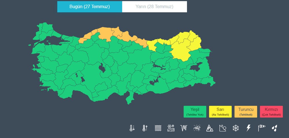 Meteoroloji'den 14 il için sarı ve turuncu kodlu uyarı: Sel ve su baskınlarına dikkat - 7