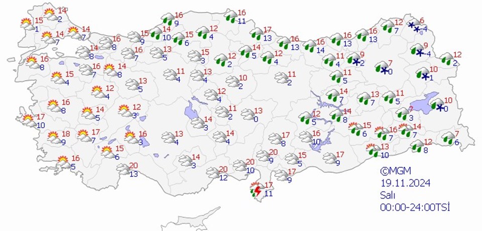 Yarın hava nasıl olacak? 19 Kasım hava durumu tahminleri - 1